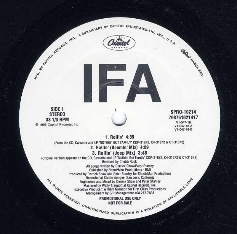 IFA/ROLLIN'-PROMOの12インチレコード通販・販売ならサウンドファインダー"