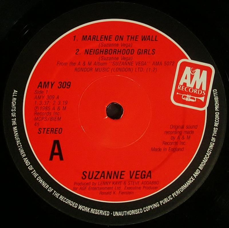 Suzanne Vega/Marlene On The Wall レコード通販・買取のサウンドファインダー
