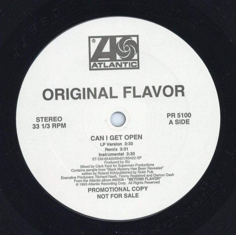 ORIGINAL FLAVOR feat Jay-Z/CAN I GET OPEN (Promo) レコード