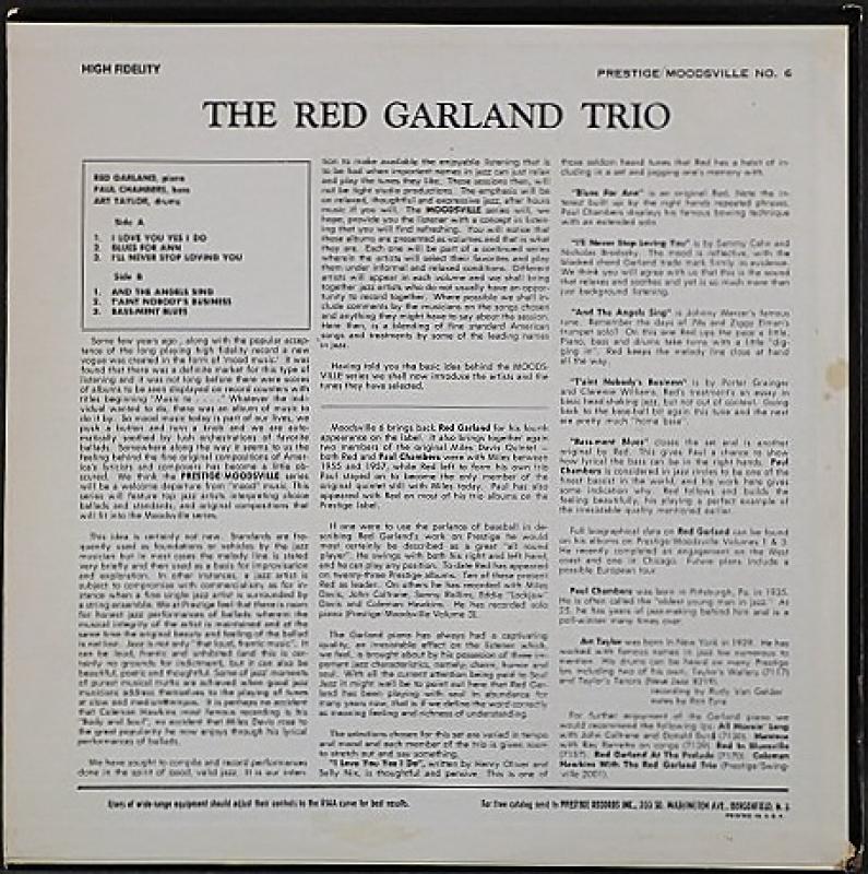 ジャズ CD Red Garland Trio Moodsville Volume 6 UCCO90290 Prestige /00110 Red Garland Trio Moodsville Vol 6 - YouTube