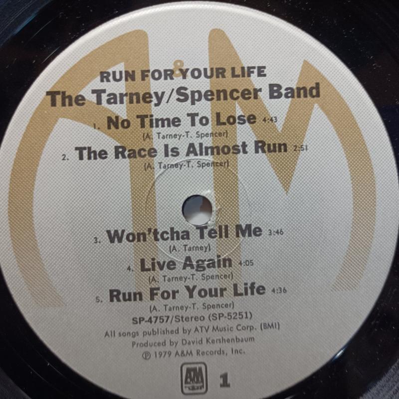 見本盤The Tarney/Spencer Band: Run For Your THE TARNEY SPENCER BAND/Run For You Life レコード通販・買取